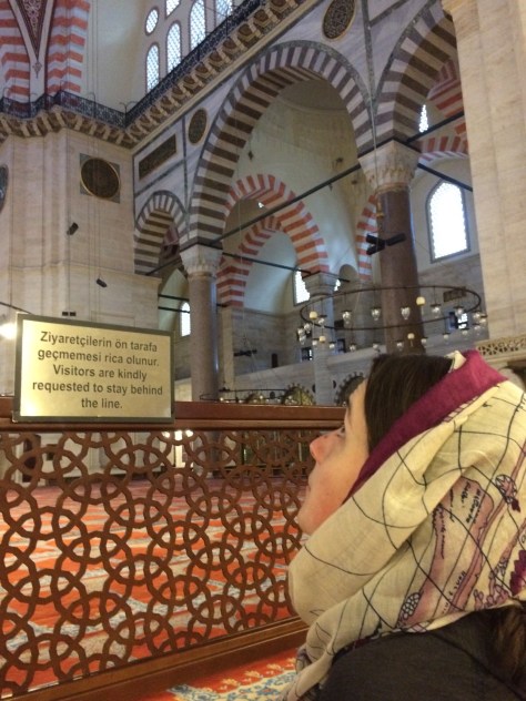 Autumn checking out the mosque