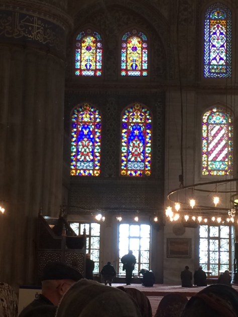 stained glass in the blue mosque