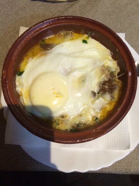 Stew with egg. 
